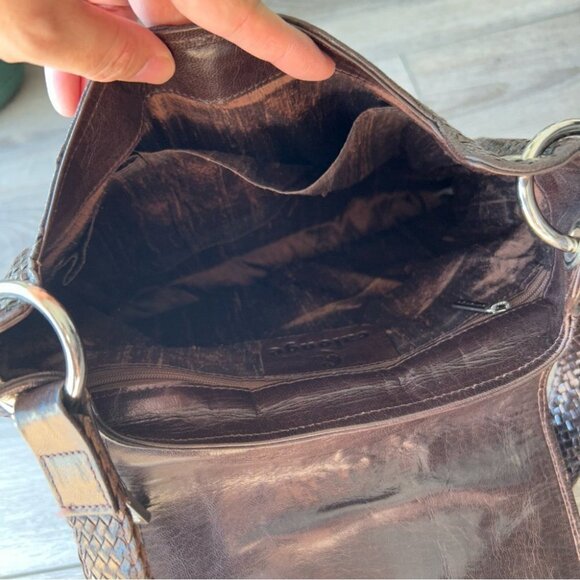 Calonge Brown Braided Leather Tote Bag - Picture 9 of 16